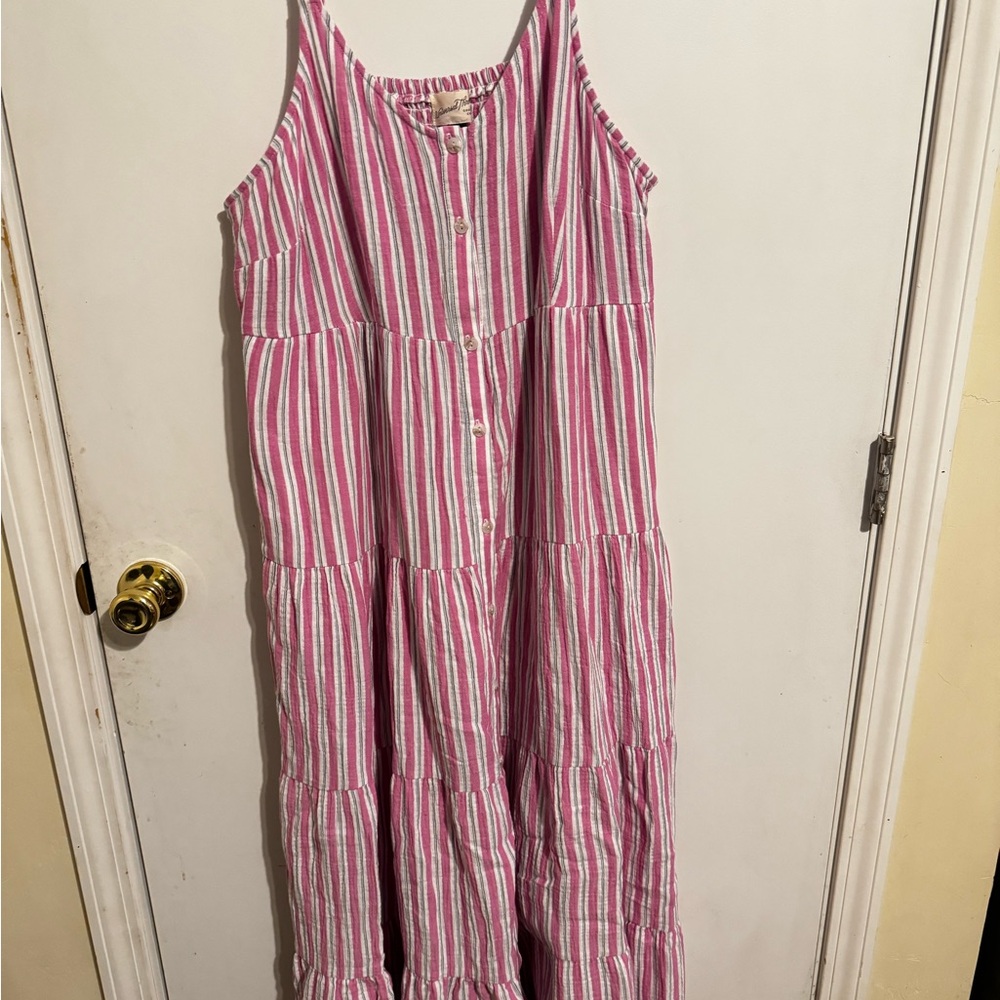 Universal Thread Pink and White Striped Dress